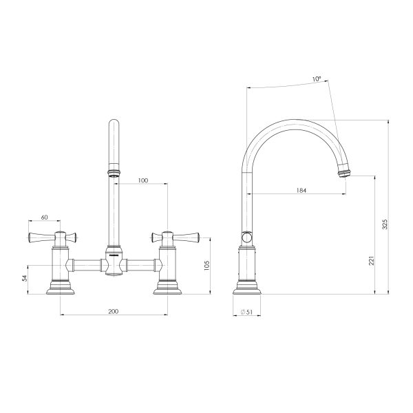 Cromford Exposed Sink Set - Lead Free