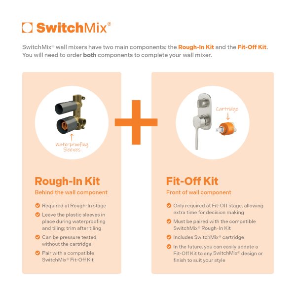 Vask SwitchMix Shower / Bath Diverter Mixer (Fit-Off Kit Only) - Lead Free